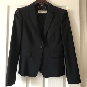 Burberry London Classic Virgin Wool Ruffle Blazer